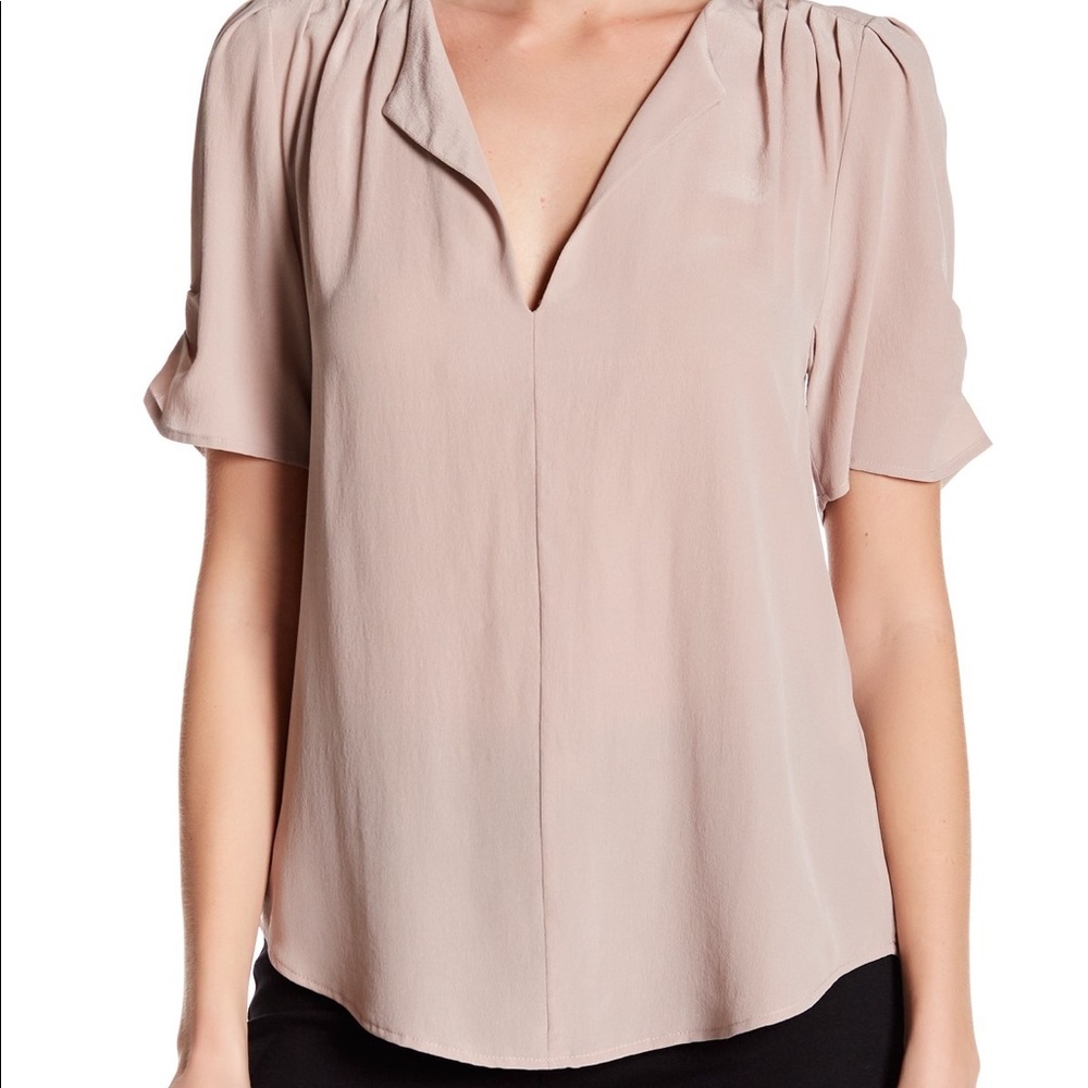 Joie Amone Pleat Silk Blouse XS
